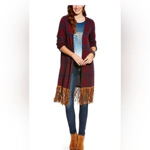 ARIAT OSLO CARDIGAN Women's Large. Cotton Blend Jacquard, Open Front.